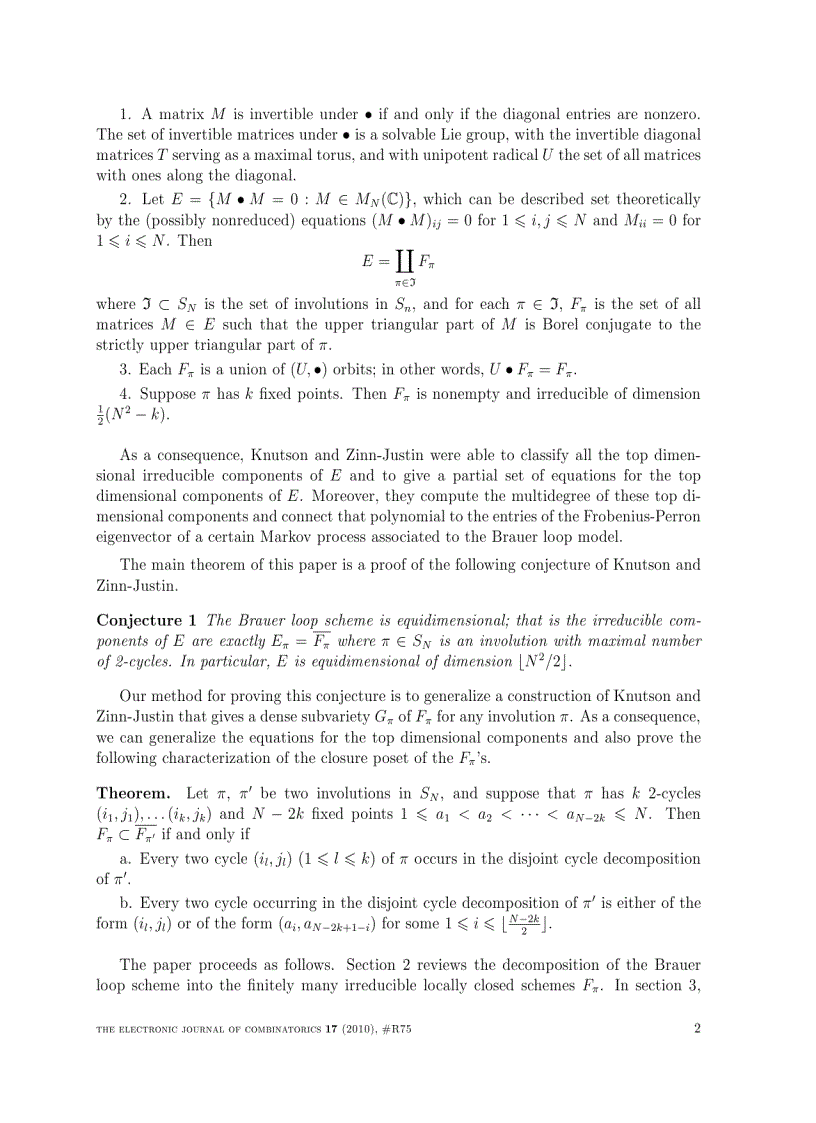 image for page Equidimensionality of the Brauer loop scheme
