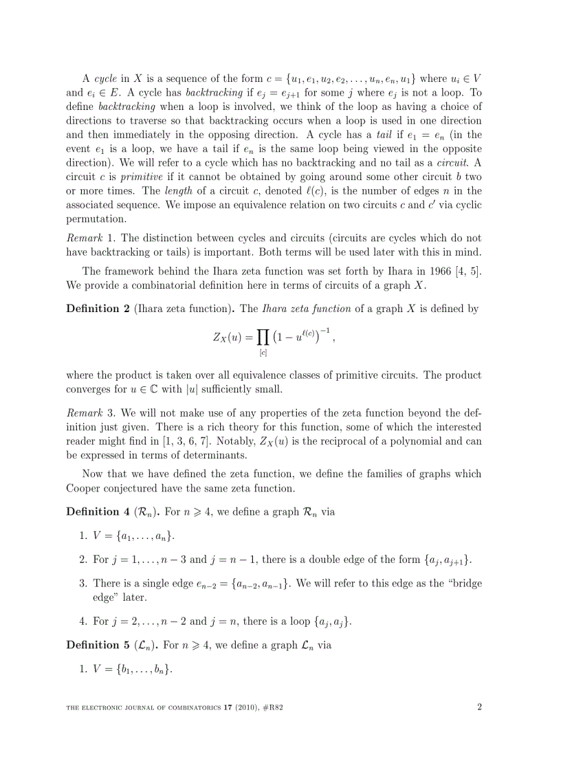 image for page An Inﬁnite Family of Graphs with the Same Ihara Zeta Function