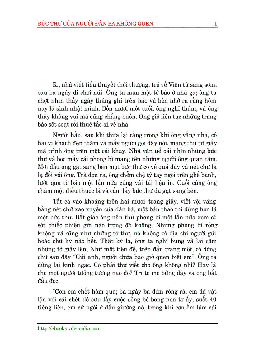 image for page Bức thư của người đàn bà không quen