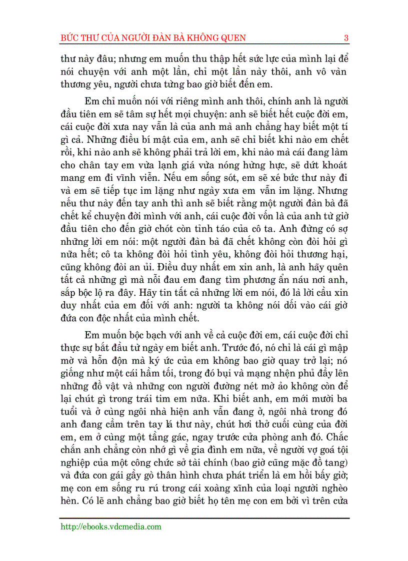 image for page Bức thư của người đàn bà không quen