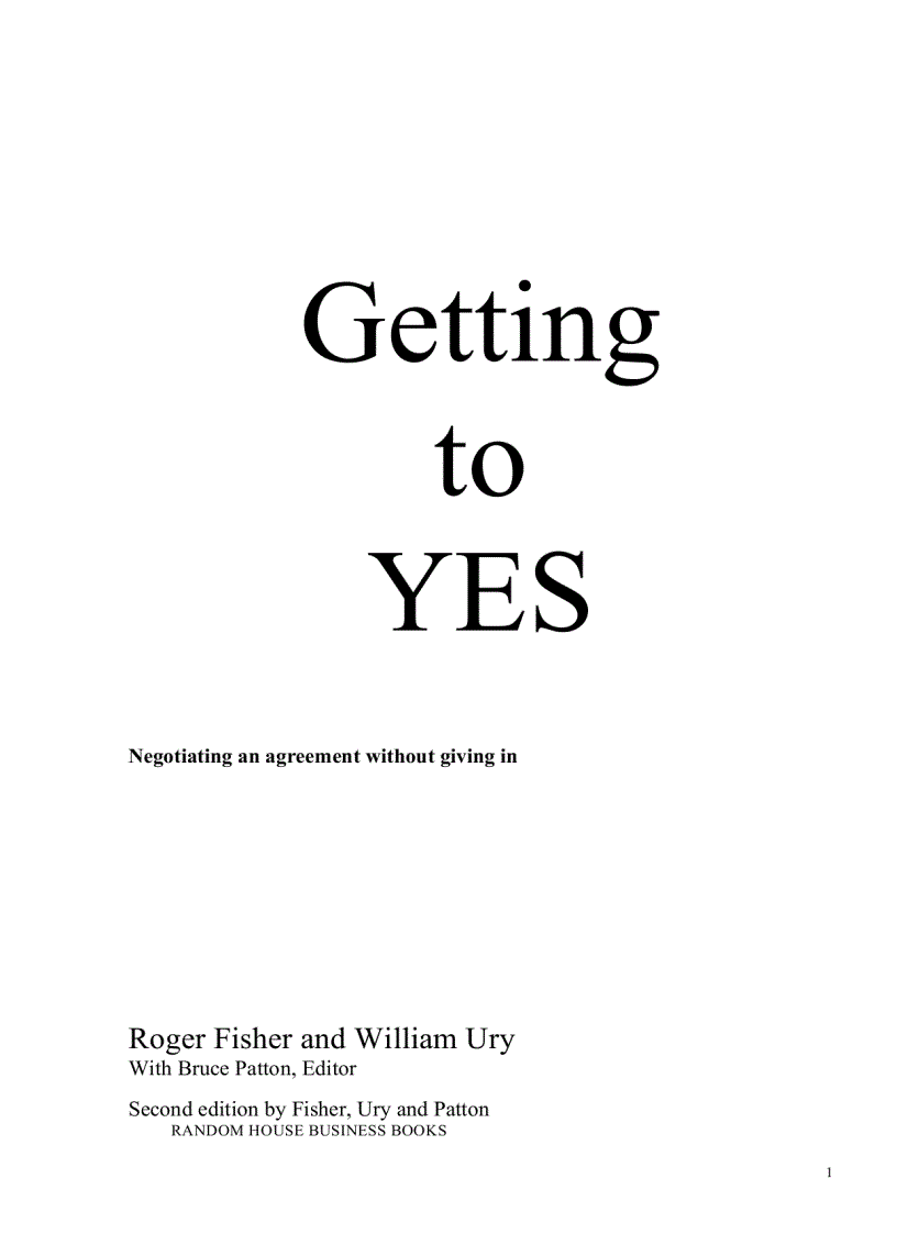 Getting to yes english version