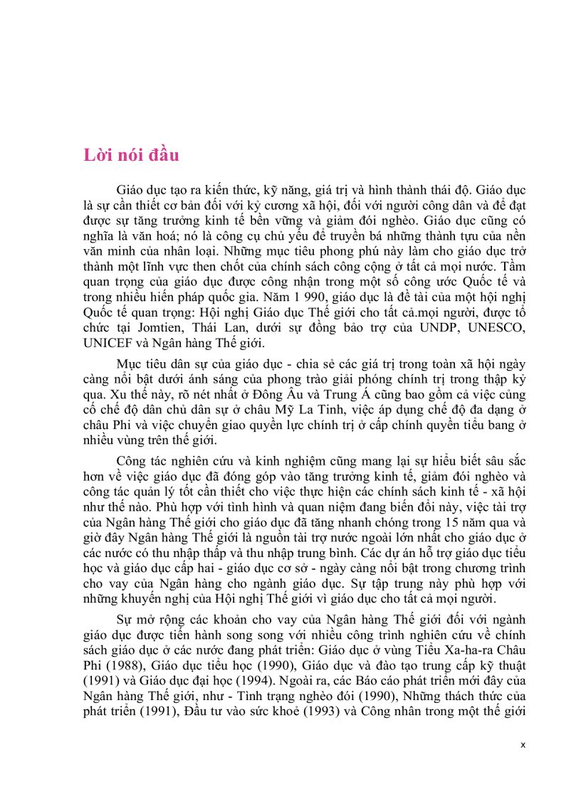 image for page Những ưu tiên và chiến lược cho Giáo Dục