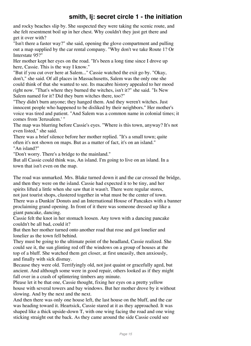 image for page The Secret Circle trilogy Lisa Jane Smith