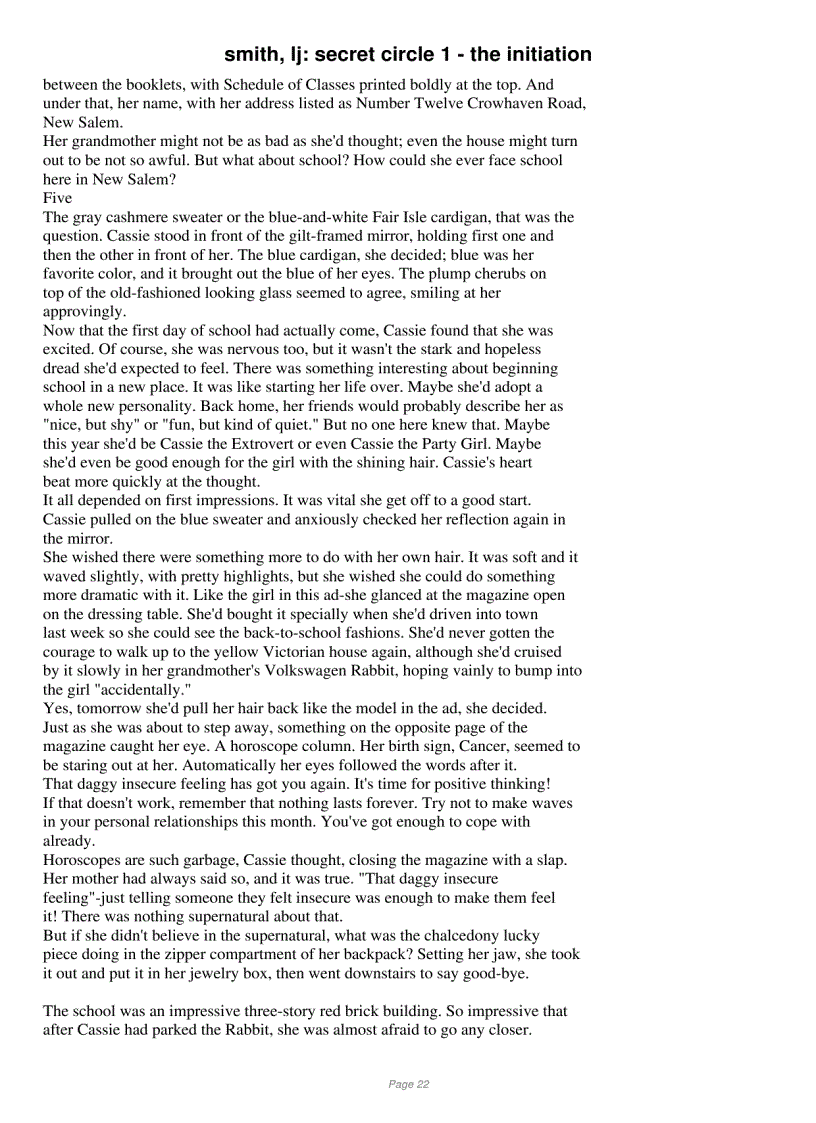 image for page The Secret Circle trilogy Lisa Jane Smith