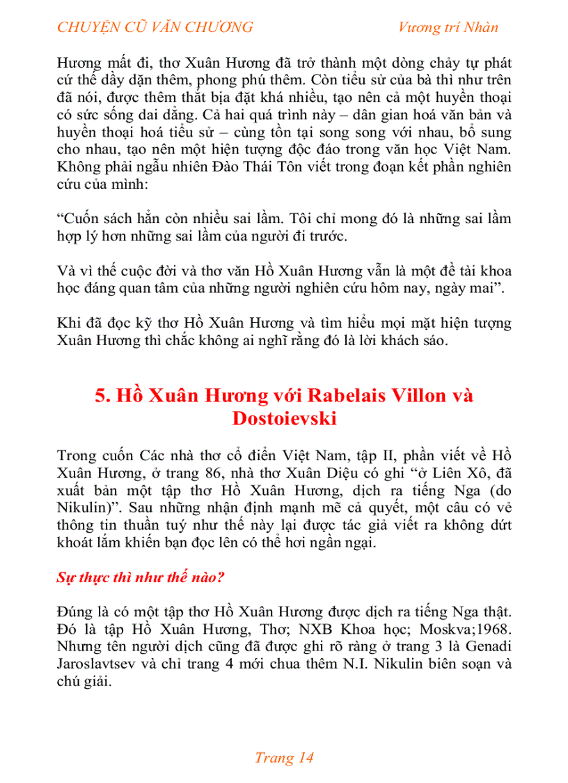 image for page Chuyện cũ văn chương Vương trí Nhàn