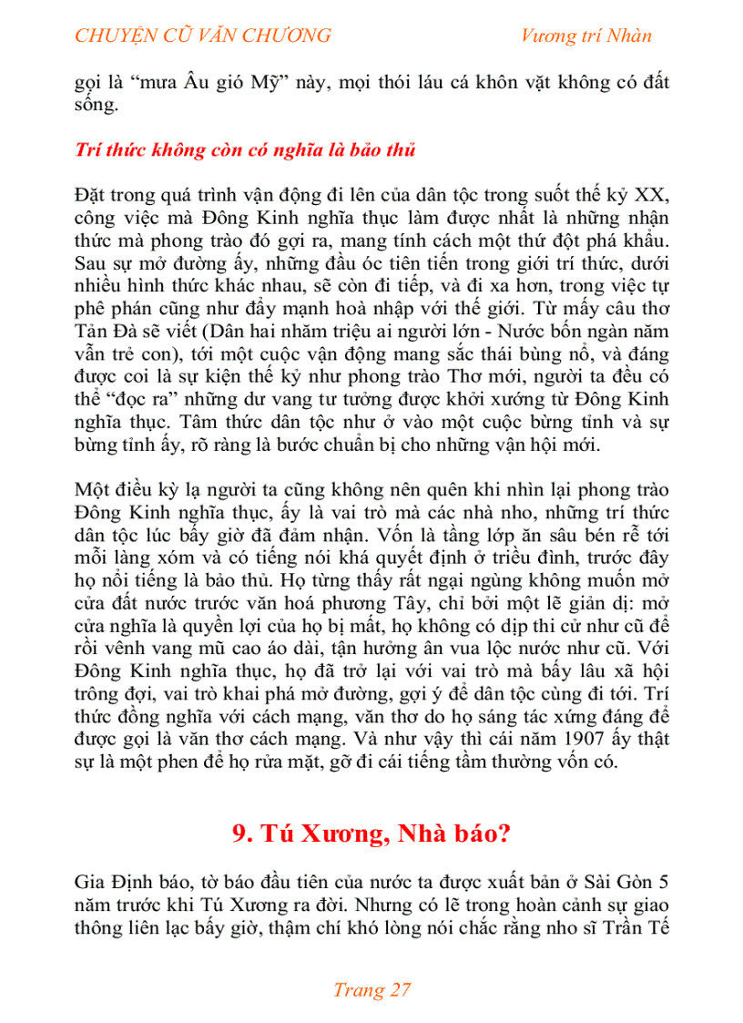 image for page Chuyện cũ văn chương Vương trí Nhàn