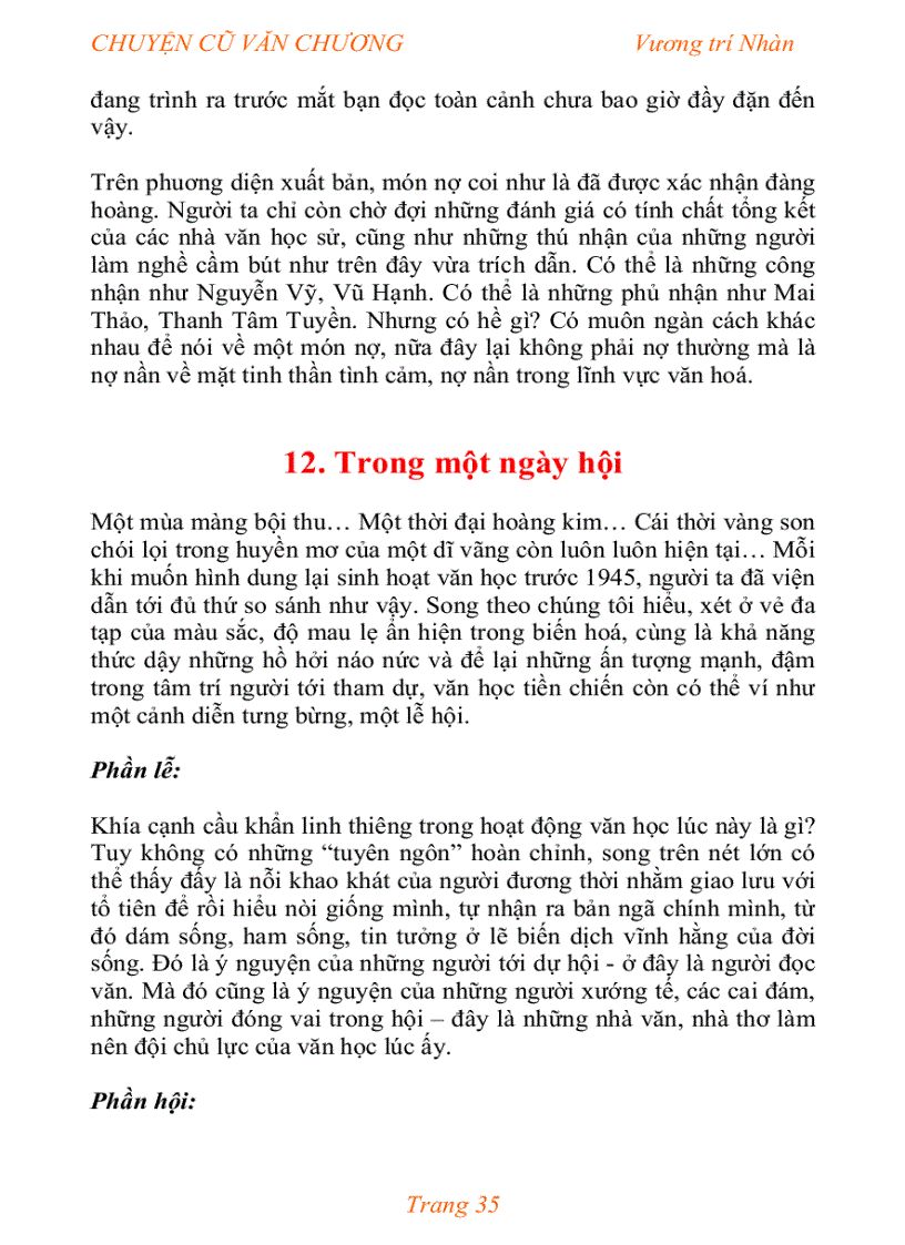 image for page Chuyện cũ văn chương Vương trí Nhàn