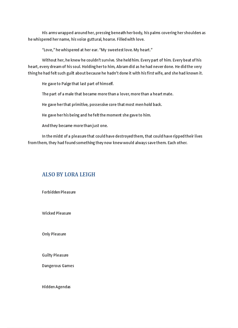 image for page Ebook angerous Pleasure Lora Leigh