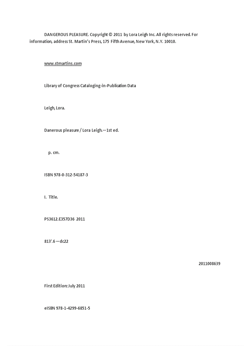 image for page Ebook angerous Pleasure Lora Leigh