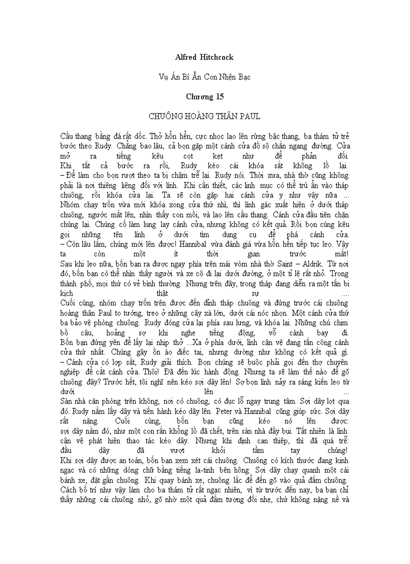 image for page Vụ Án Bí Ẩn Con Nhện Bạc VÀI LỜI CỦA ALFRED HITCHCOCK