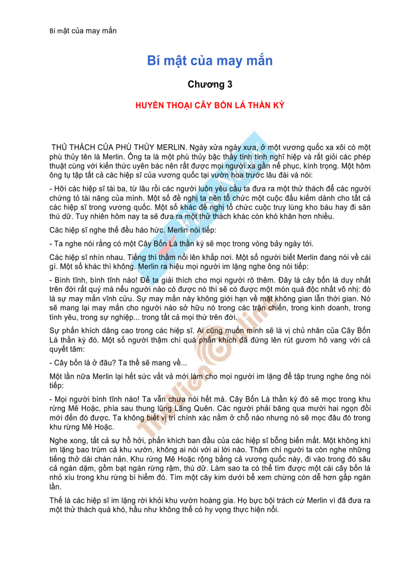 image for page Ebook Bí mật của may mắn