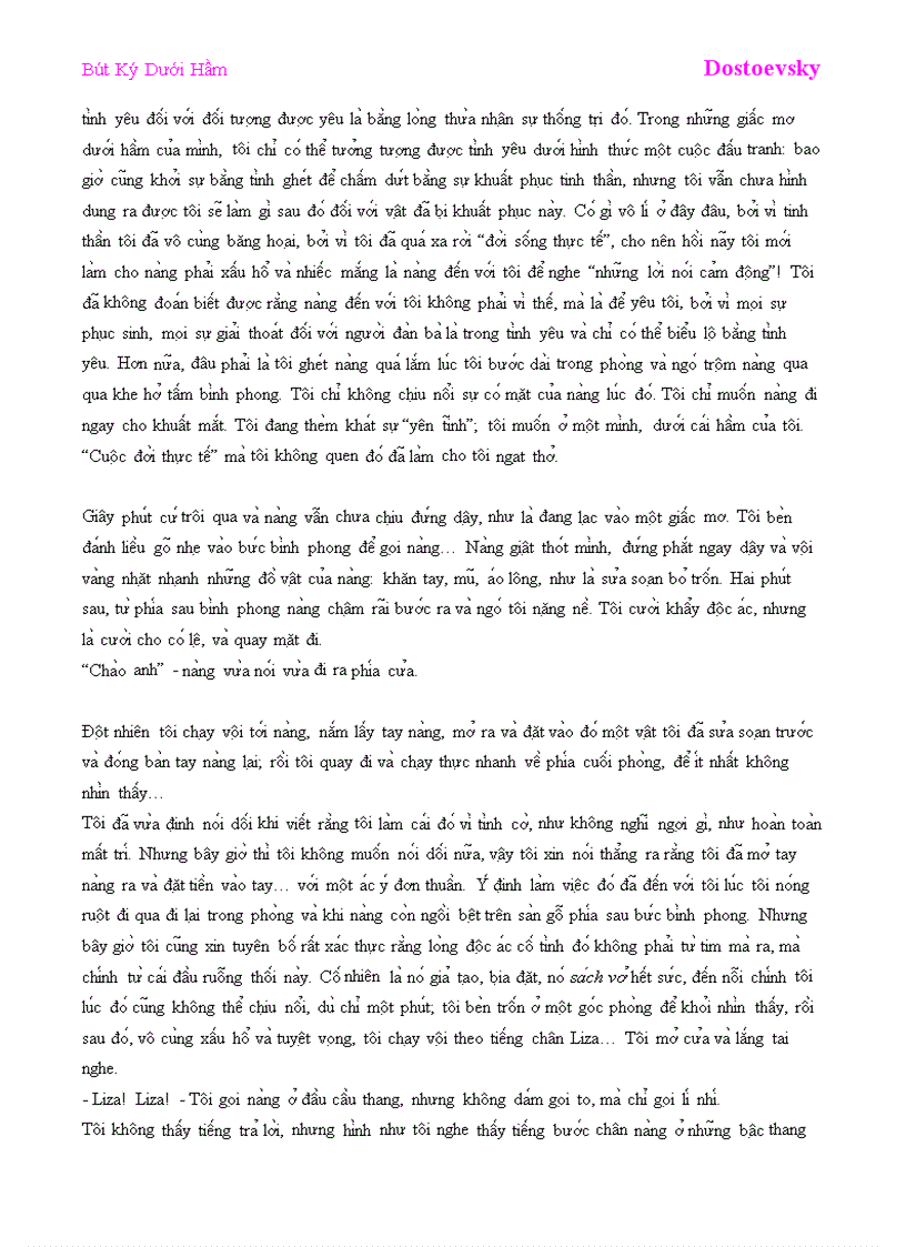 image for page Bút Ký Dưới Hầm Dostoevsky