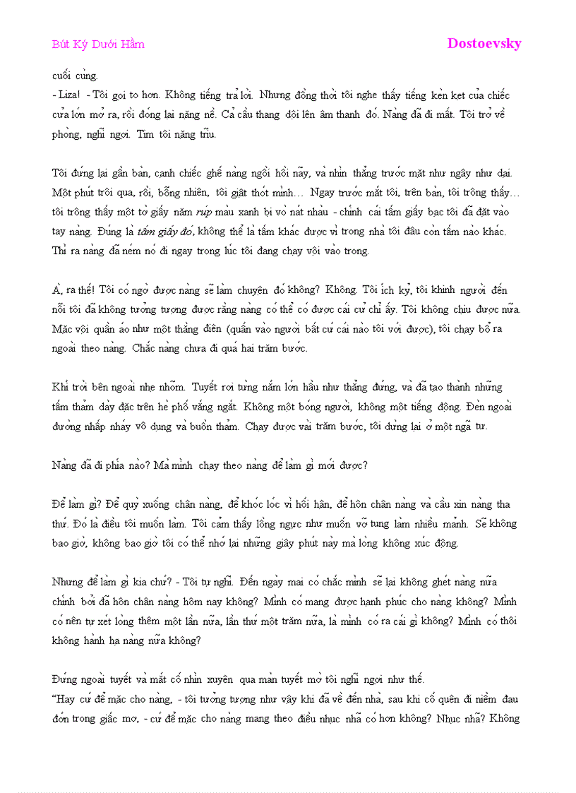 image for page Bút Ký Dưới Hầm Dostoevsky