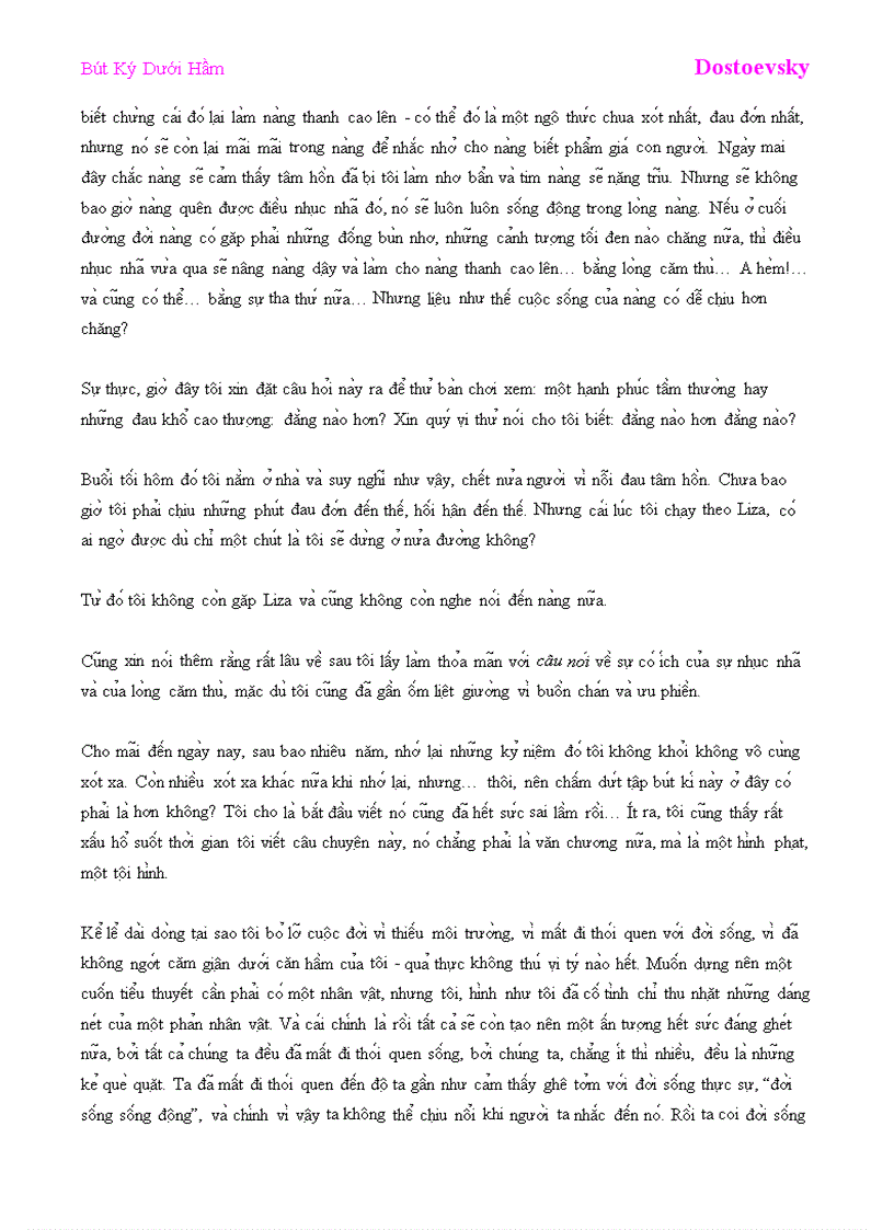 image for page Bút Ký Dưới Hầm Dostoevsky