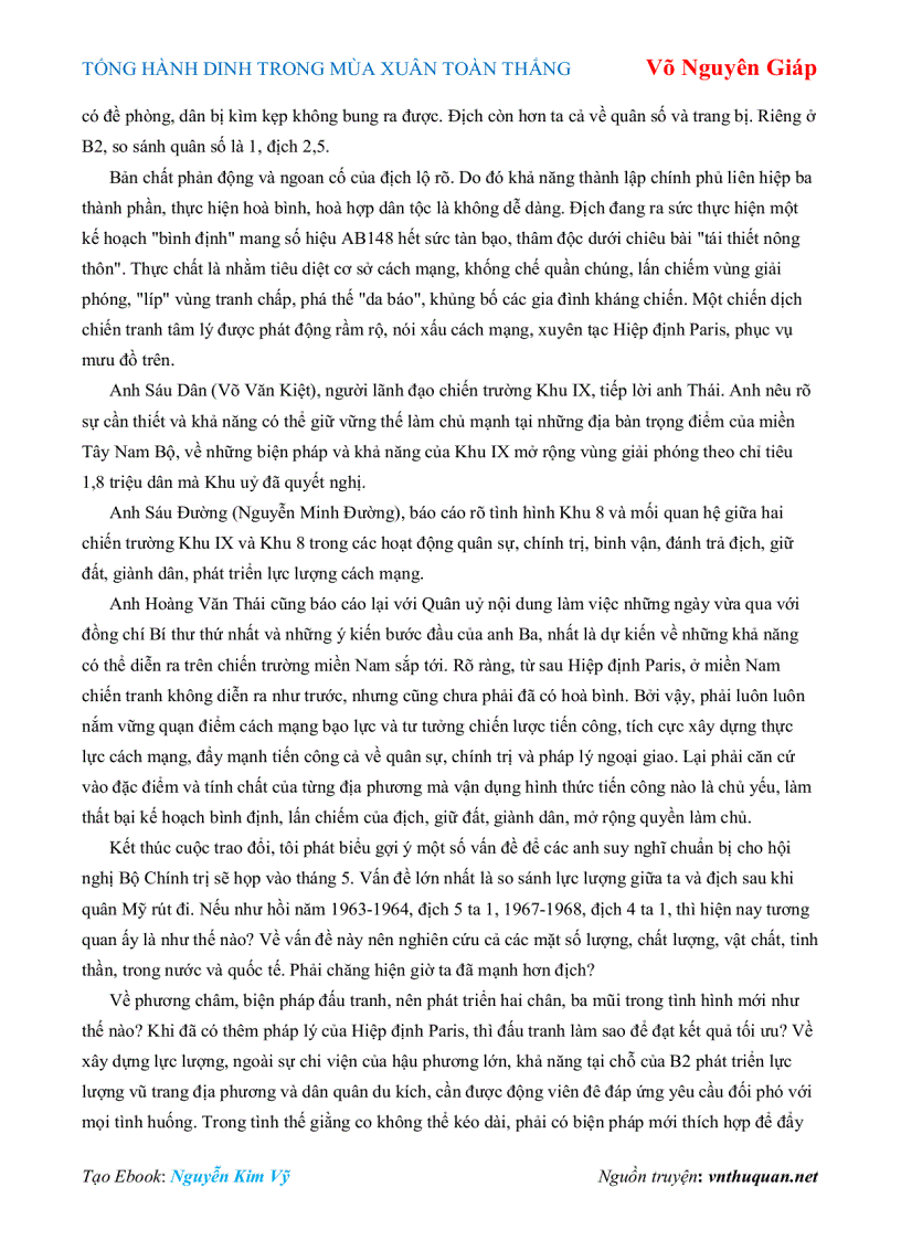 image for page Ebook TỔNG HÀNH DINH TRONG MÙA XUÂN TOÀN THẮNG Võ Nguyên Giáp