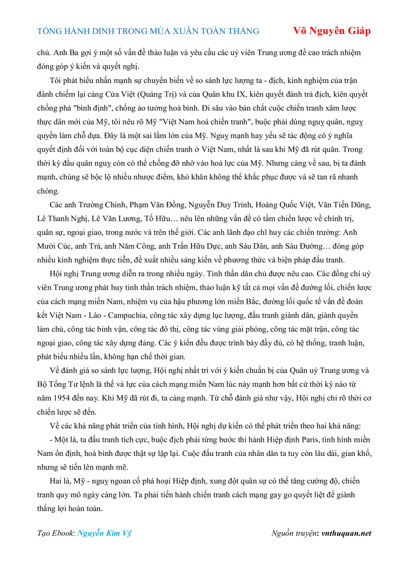 image for page Ebook TỔNG HÀNH DINH TRONG MÙA XUÂN TOÀN THẮNG Võ Nguyên Giáp