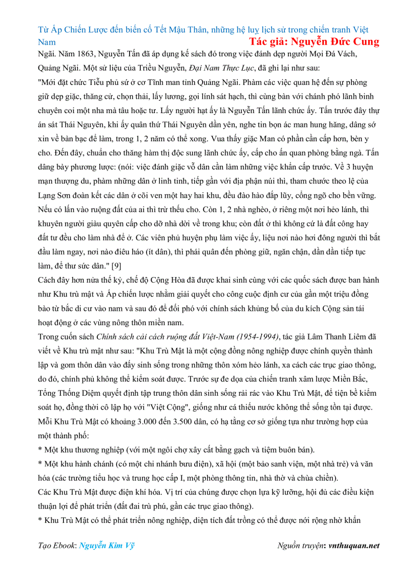 image for page Ebook Từ Ấp Chiến Lược đến biến cố Tết Mậu Thân những hệ luỵ lịch sử trong chiến tranh Việt Nam