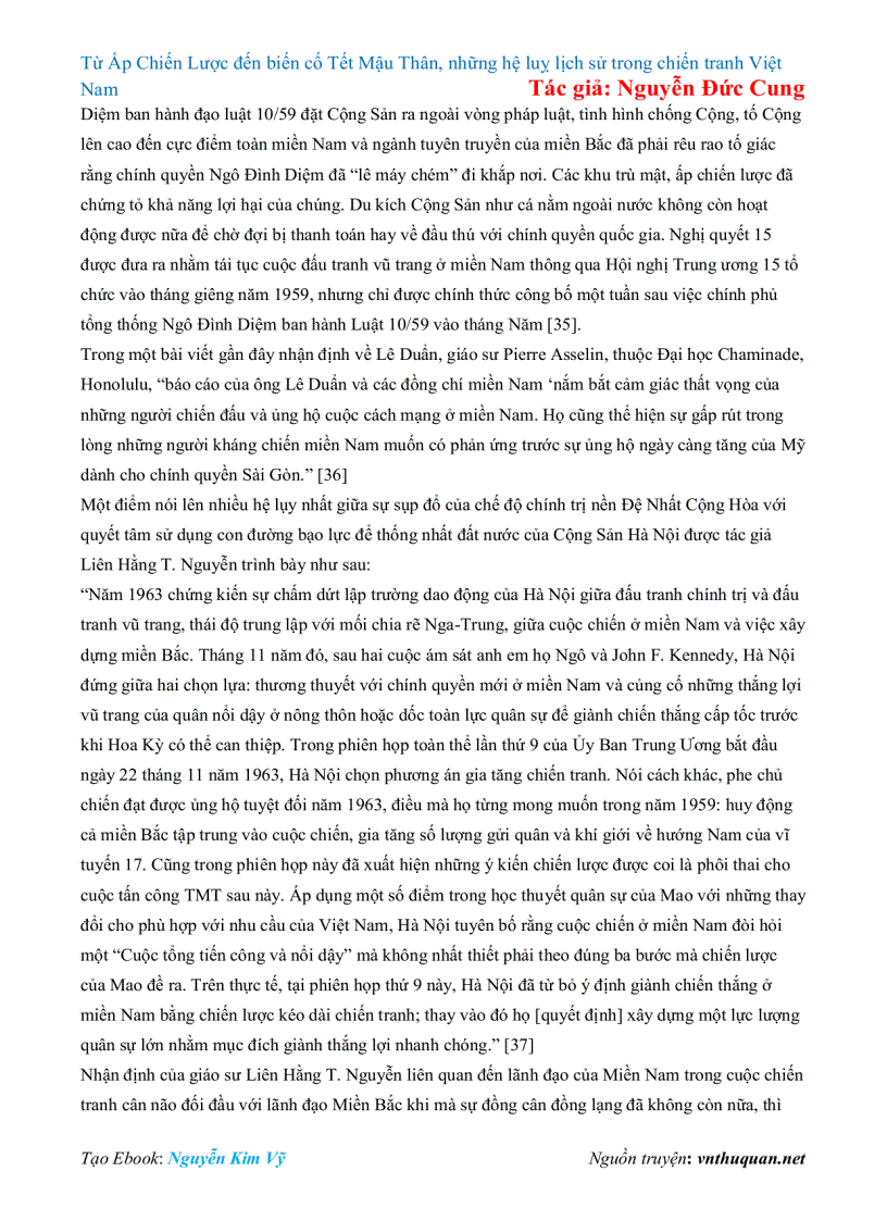 image for page Ebook Từ Ấp Chiến Lược đến biến cố Tết Mậu Thân những hệ luỵ lịch sử trong chiến tranh Việt Nam