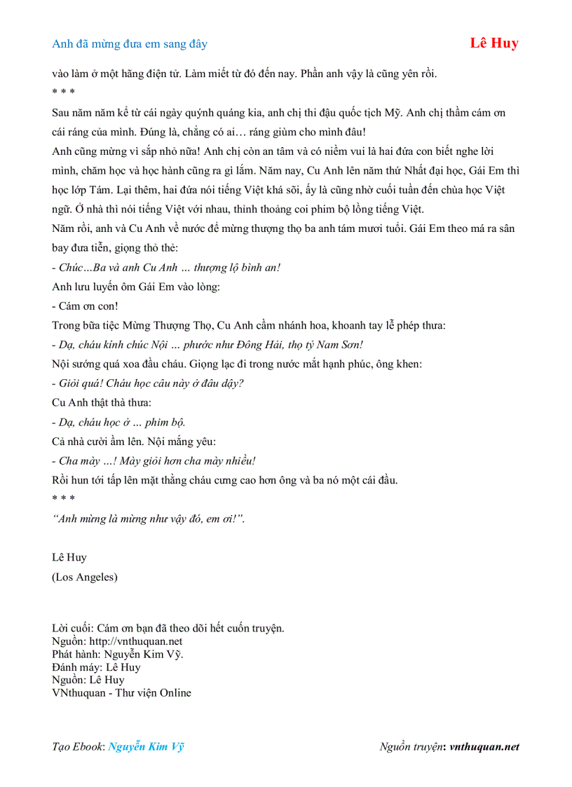 image for page Ebook Anh đã mừng đưa em sang đây Lê Huy