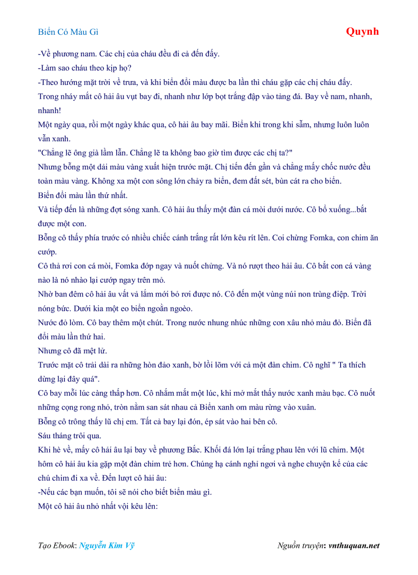 image for page Ebook Biển Có Màu Gì Quynh