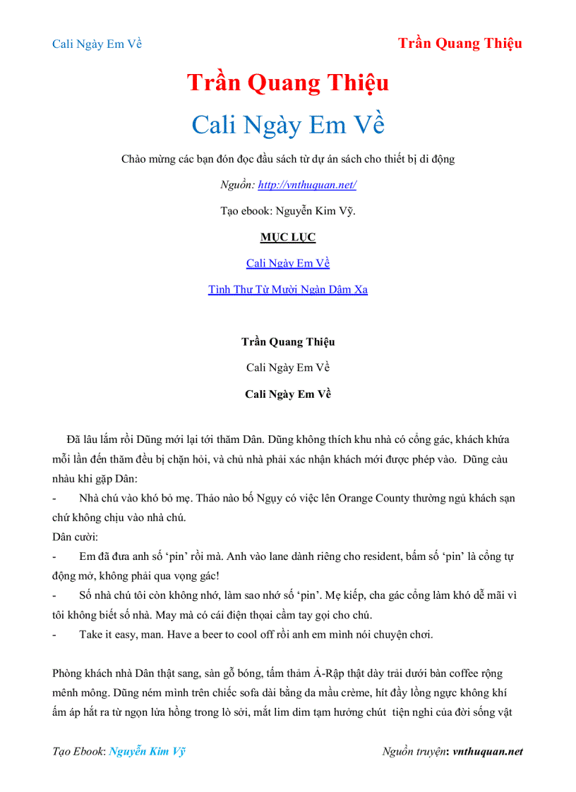 image for page Ebook Cali Ngày Em Về Trần Quang Thiệu