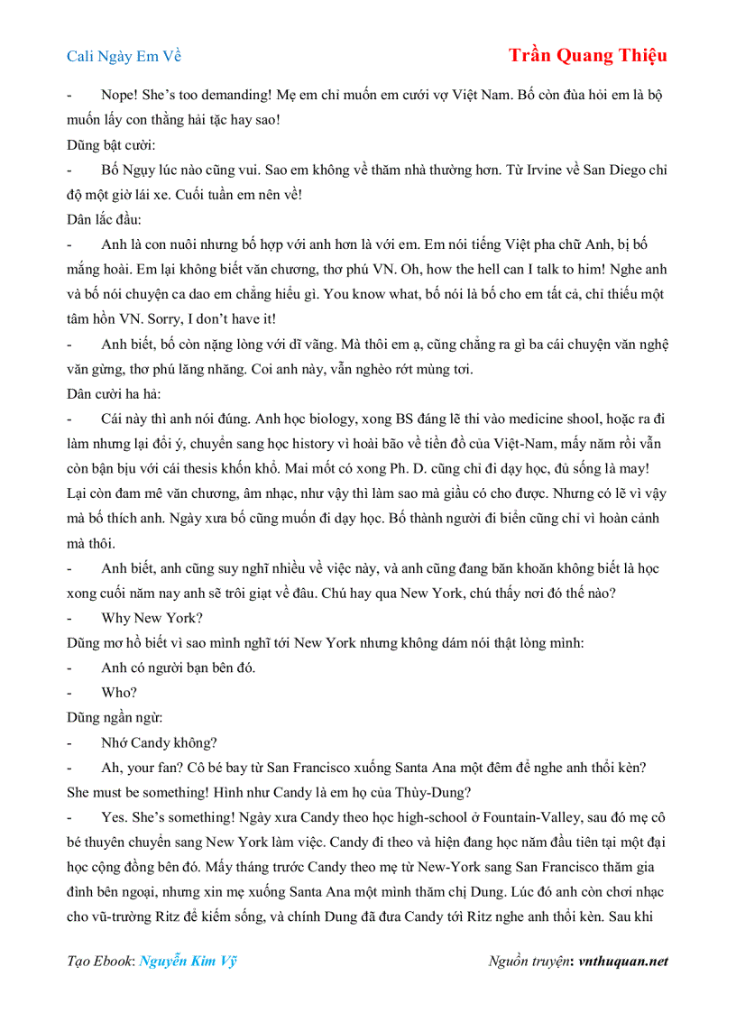 image for page Ebook Cali Ngày Em Về Trần Quang Thiệu
