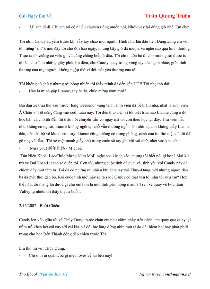 image for page Ebook Cali Ngày Em Về Trần Quang Thiệu