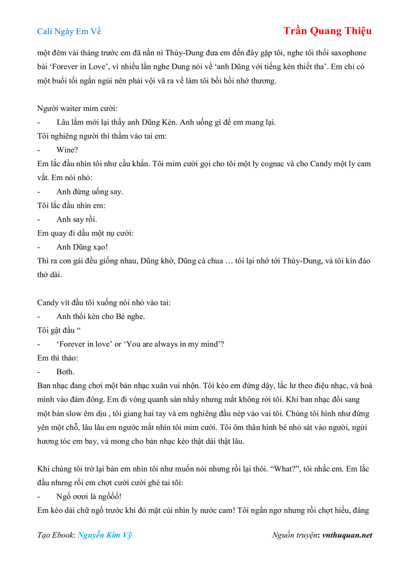 image for page Ebook Cali Ngày Em Về Trần Quang Thiệu