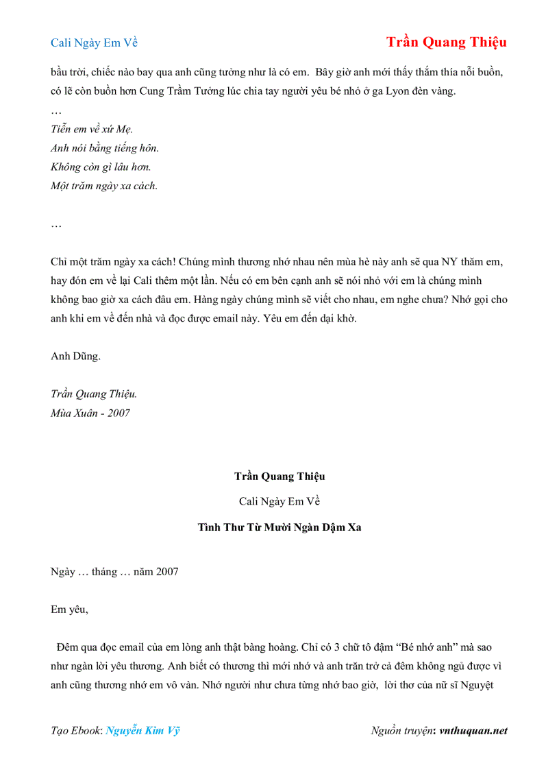image for page Ebook Cali Ngày Em Về Trần Quang Thiệu