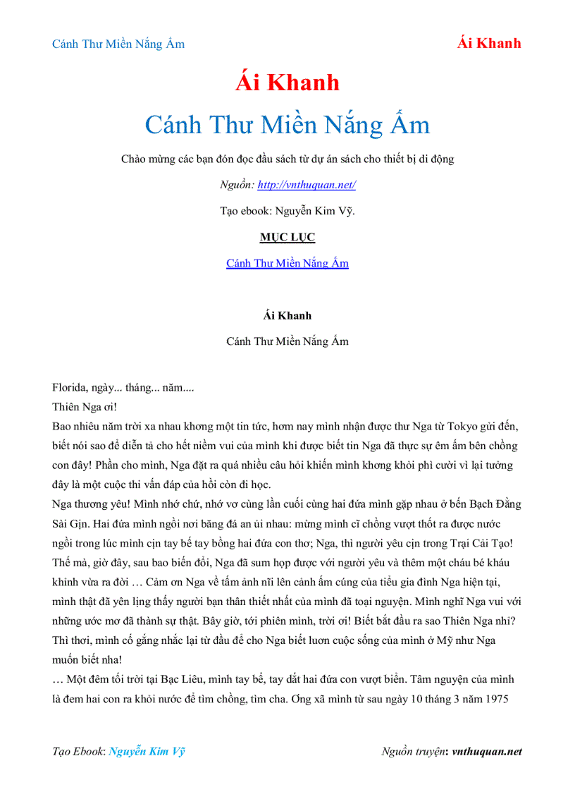 image for page Ebook Cánh Thư Miền Nắng Ấm Ái Khanh