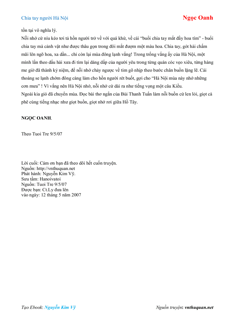 image for page Ebook Chia tay người Hà Nội Ngọc Oanh