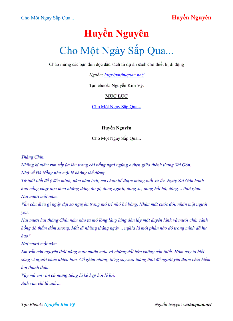 image for page Ebook Cho Một Ngày Sắp Qua Huyền Nguyên