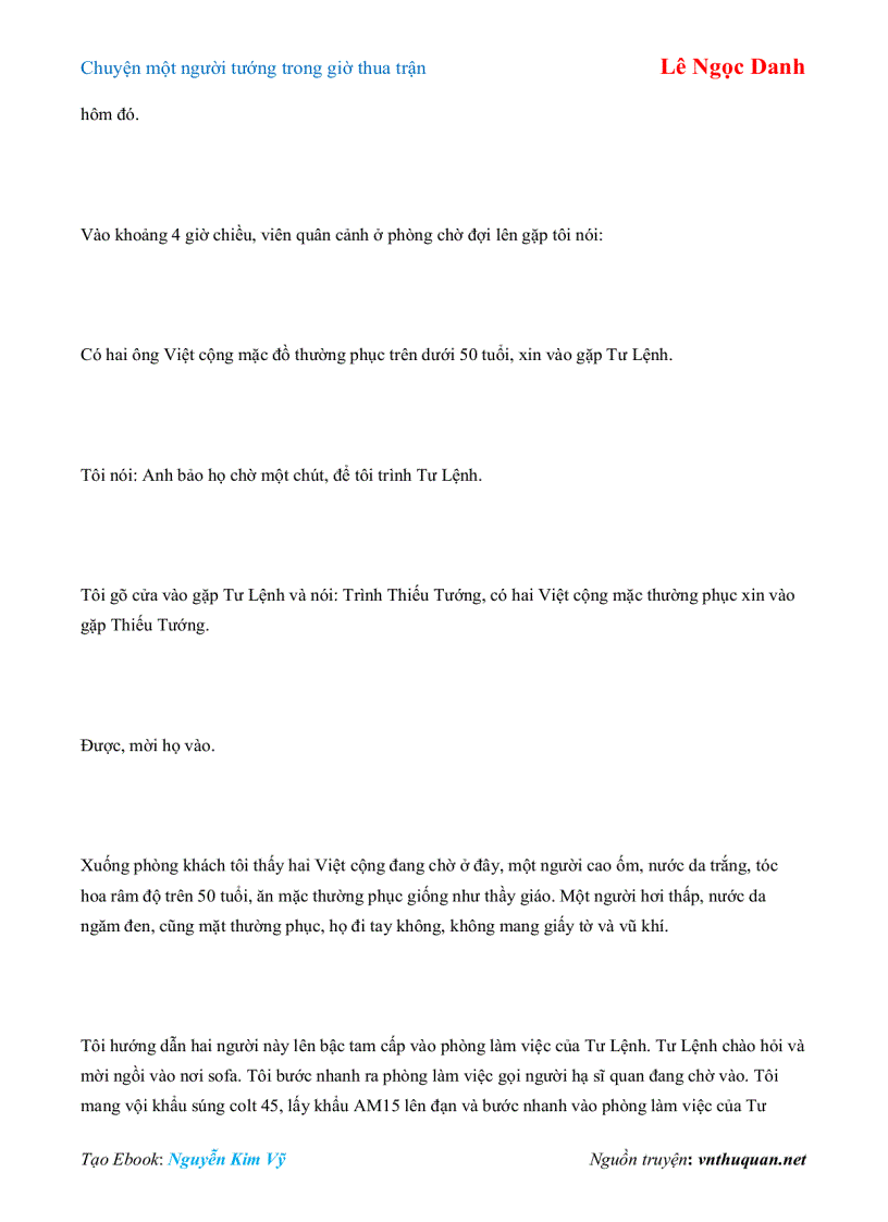 image for page Ebook Chuyện một người tướng trong giờ thua trận Lê Ngọc Danh