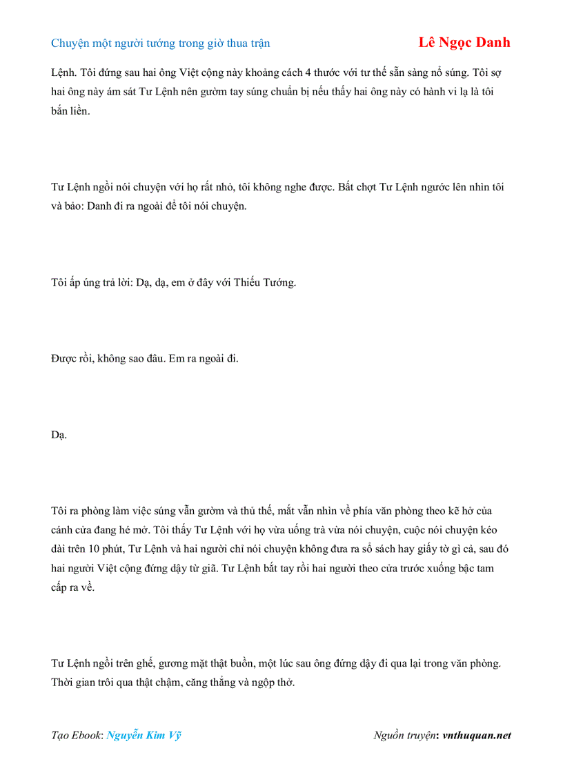 image for page Ebook Chuyện một người tướng trong giờ thua trận Lê Ngọc Danh