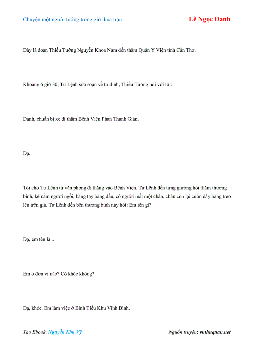 image for page Ebook Chuyện một người tướng trong giờ thua trận Lê Ngọc Danh