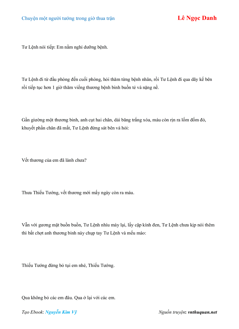 image for page Ebook Chuyện một người tướng trong giờ thua trận Lê Ngọc Danh