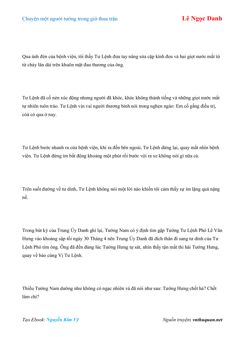 image for page Ebook Chuyện một người tướng trong giờ thua trận Lê Ngọc Danh