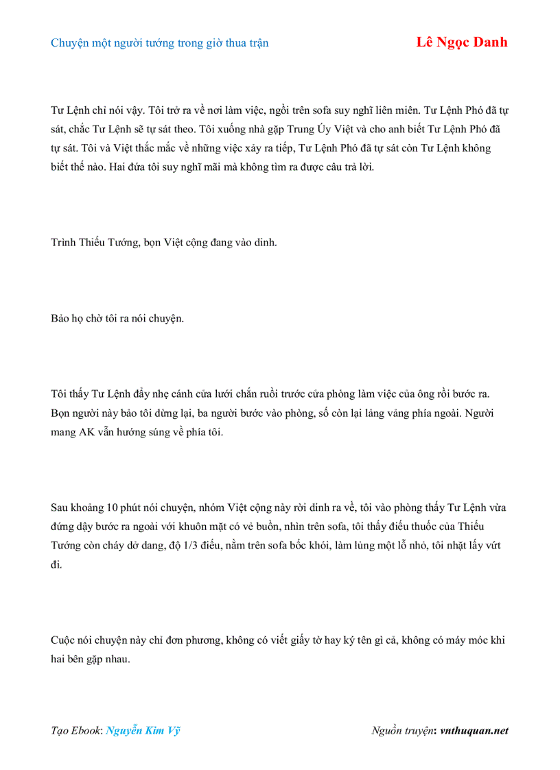 image for page Ebook Chuyện một người tướng trong giờ thua trận Lê Ngọc Danh