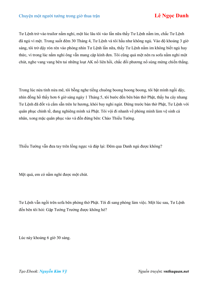 image for page Ebook Chuyện một người tướng trong giờ thua trận Lê Ngọc Danh