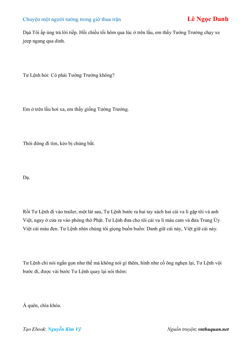 image for page Ebook Chuyện một người tướng trong giờ thua trận Lê Ngọc Danh