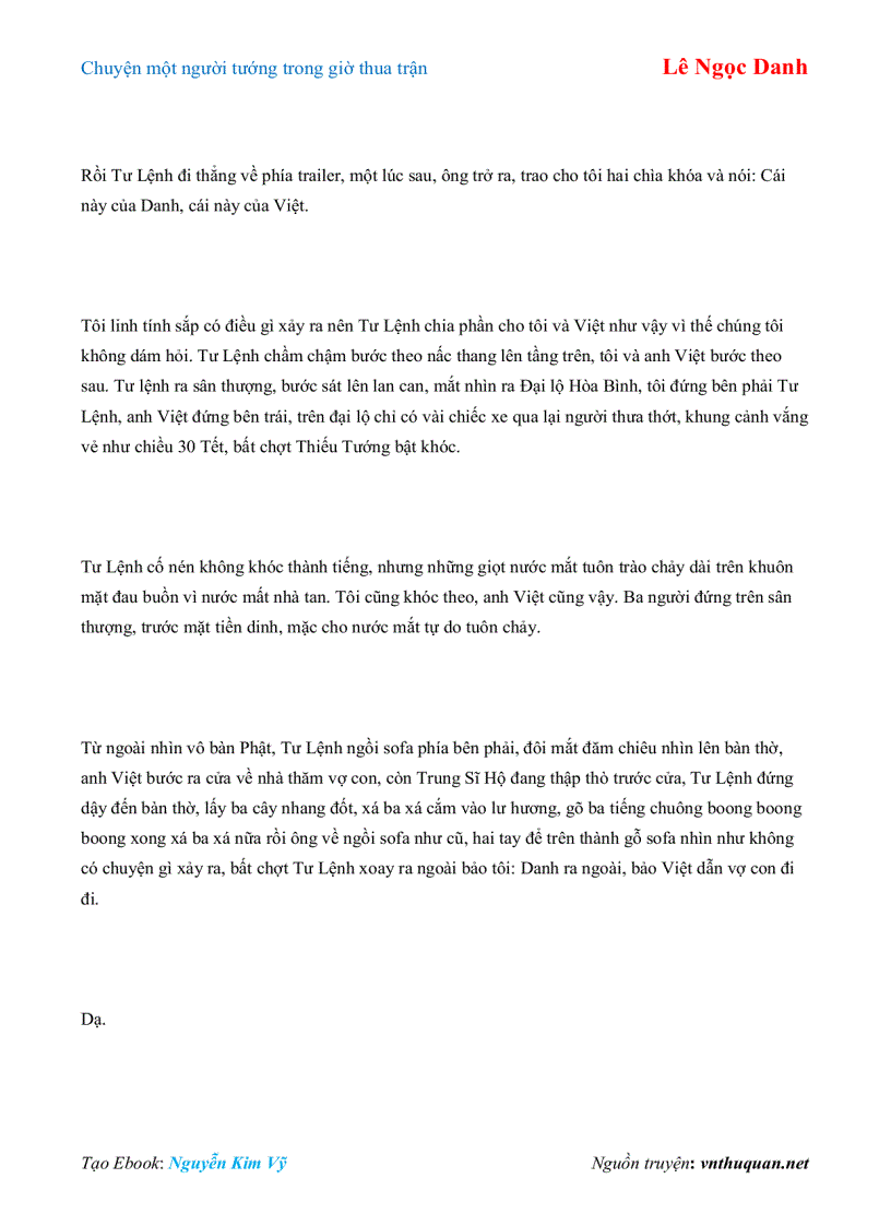 image for page Ebook Chuyện một người tướng trong giờ thua trận Lê Ngọc Danh