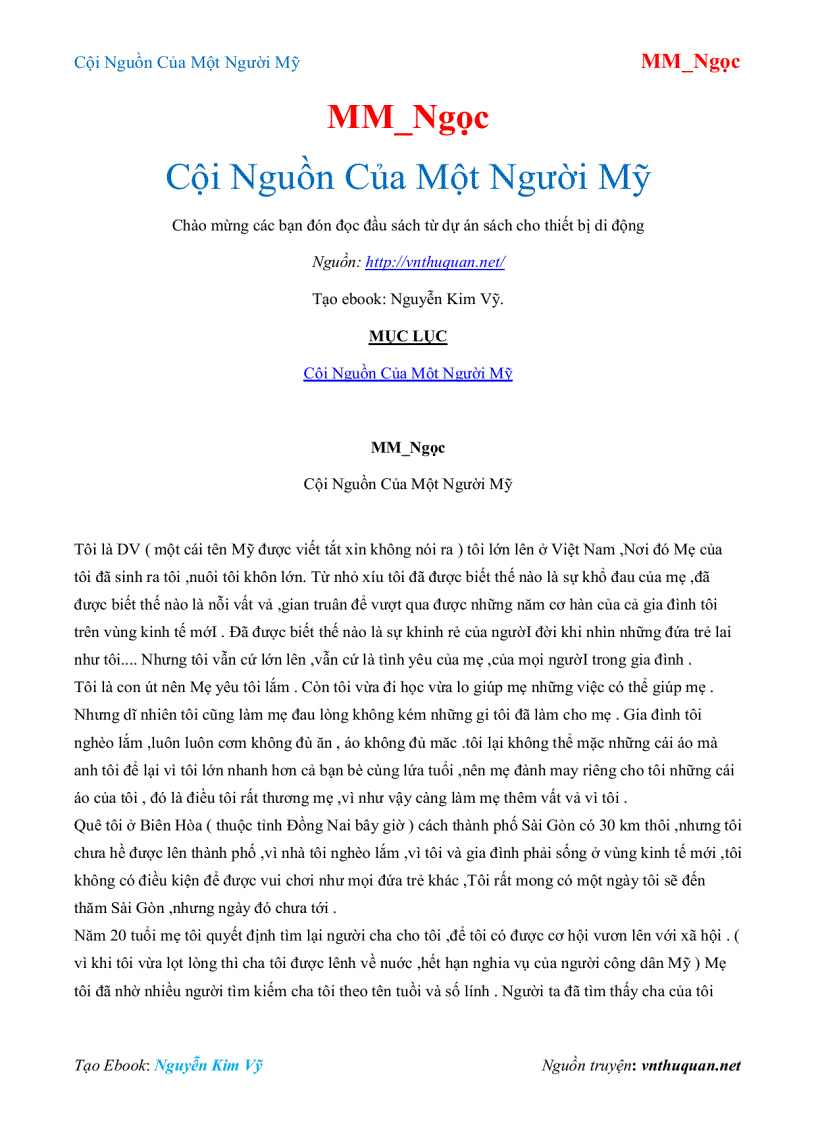 image for page Ebook Cội Nguồn Của Một Người Mỹ MM Ngọc