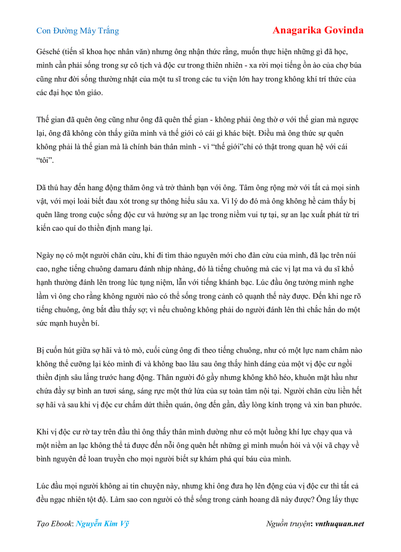 image for page Ebook Con Đường Mây Trắng Anagarika Govinda