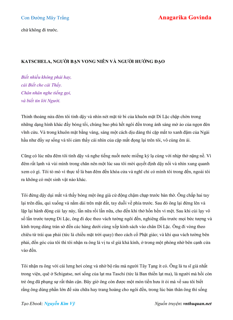 image for page Ebook Con Đường Mây Trắng Anagarika Govinda