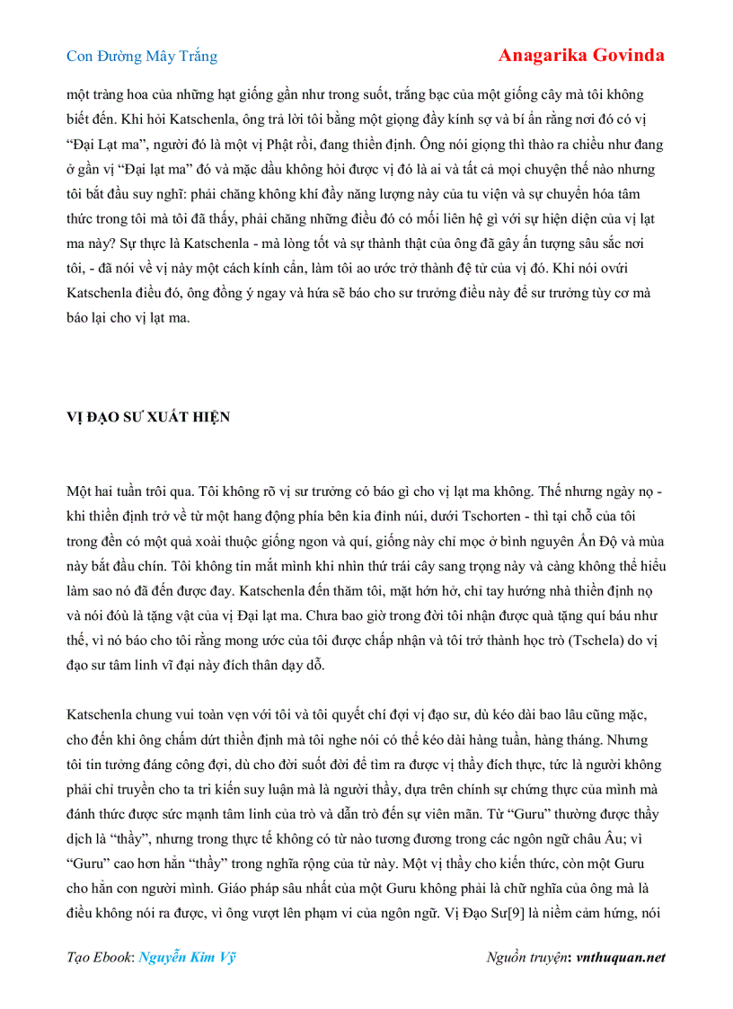 image for page Ebook Con Đường Mây Trắng Anagarika Govinda