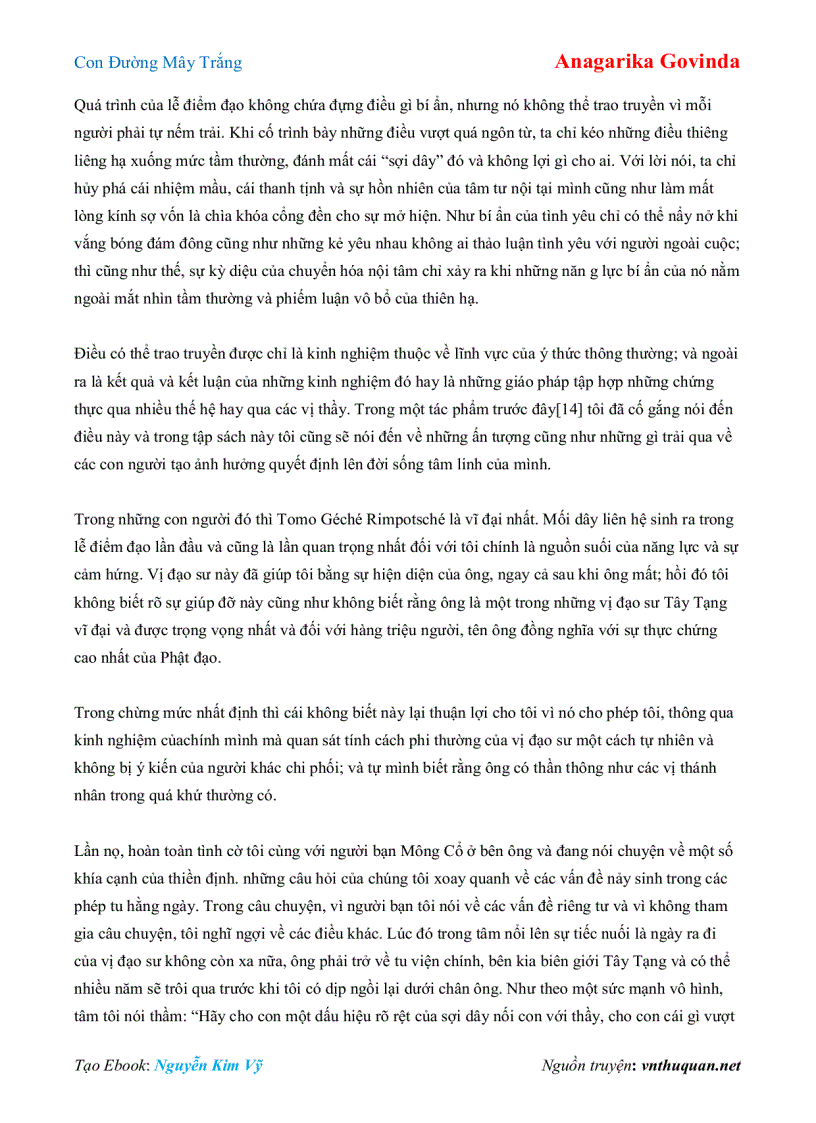 image for page Ebook Con Đường Mây Trắng Anagarika Govinda