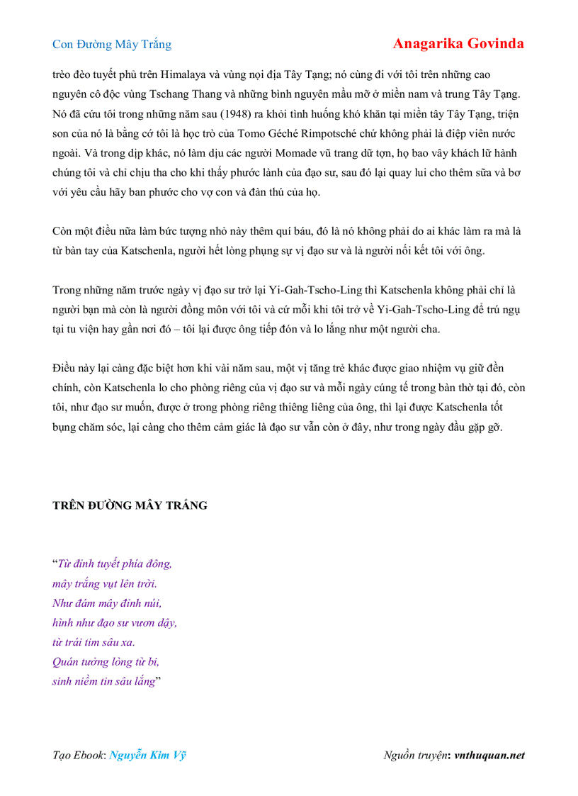 image for page Ebook Con Đường Mây Trắng Anagarika Govinda