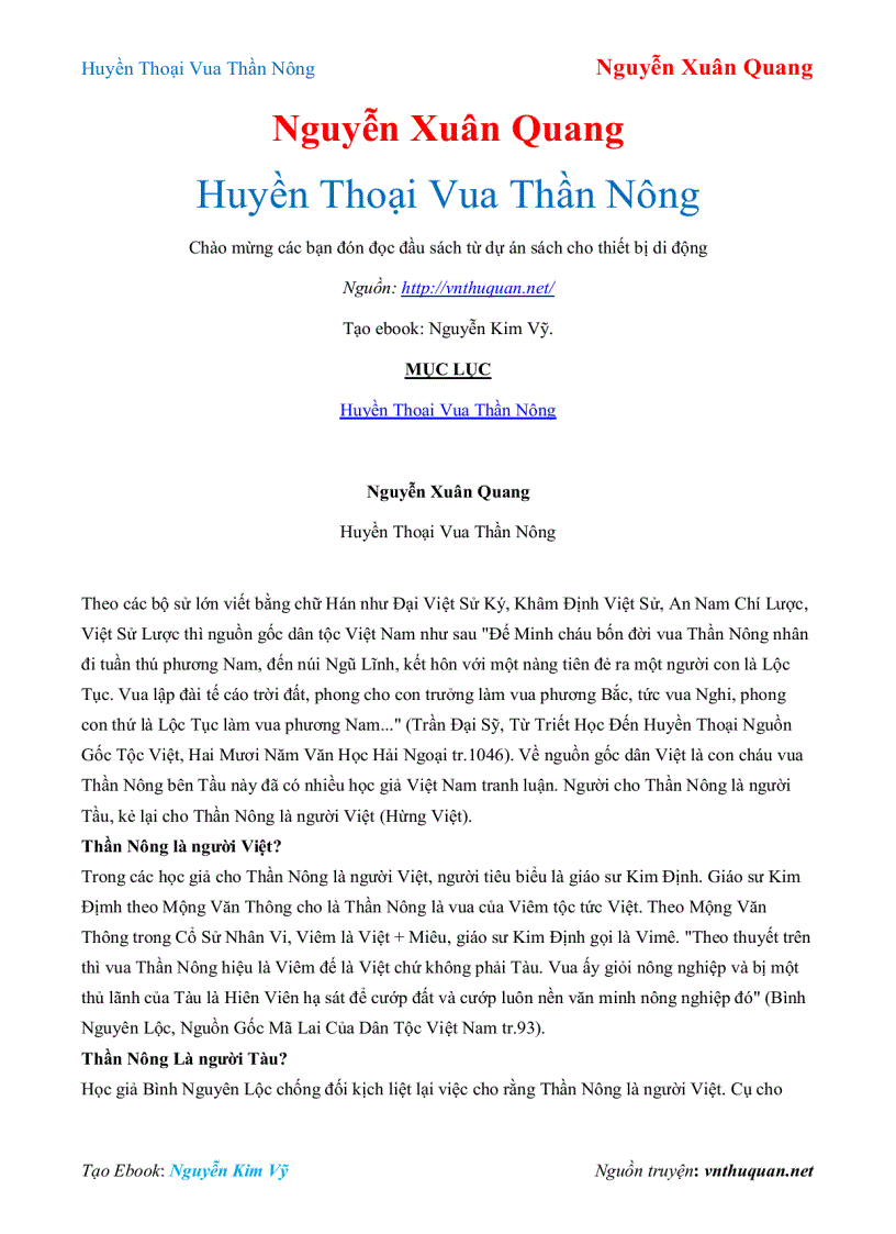 image for page Ebook Huyền Thoại Vua Thần Nông Nguyễn Xuân Quang