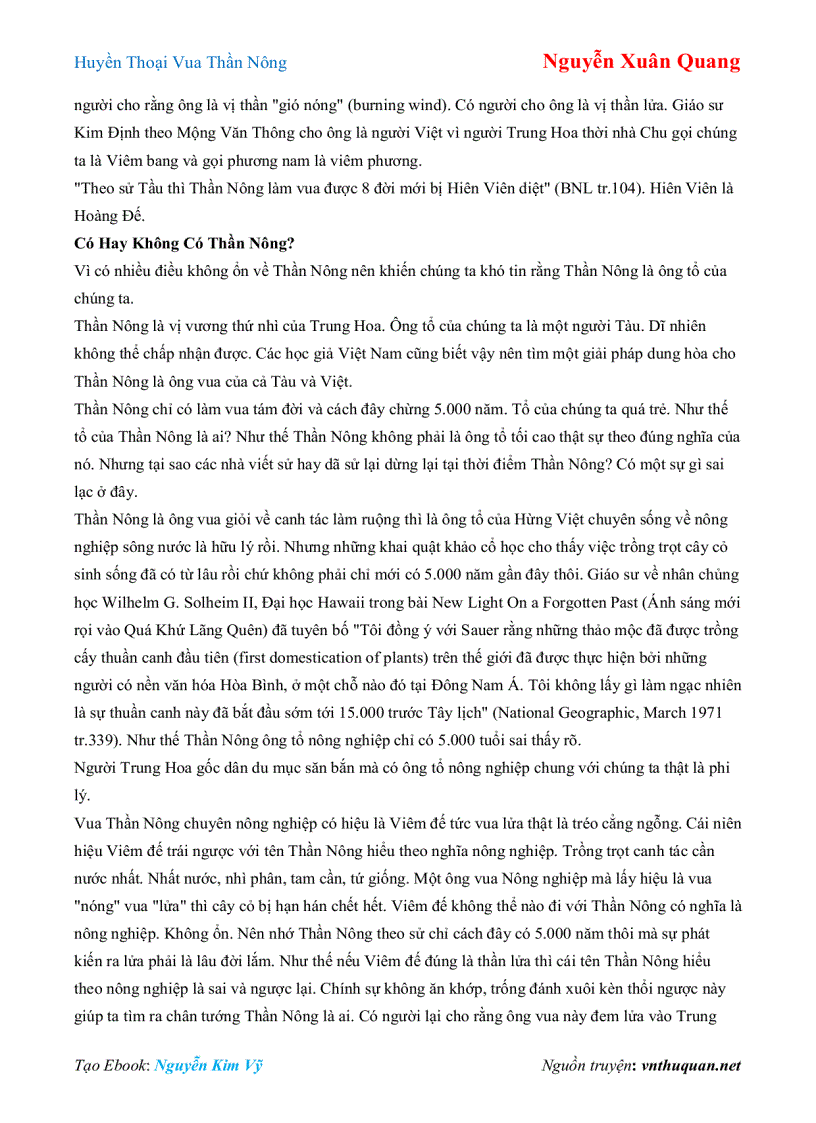 image for page Ebook Huyền Thoại Vua Thần Nông Nguyễn Xuân Quang