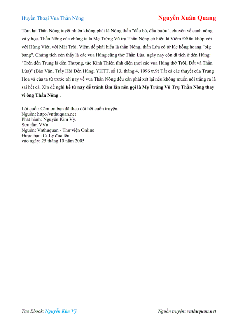 image for page Ebook Huyền Thoại Vua Thần Nông Nguyễn Xuân Quang